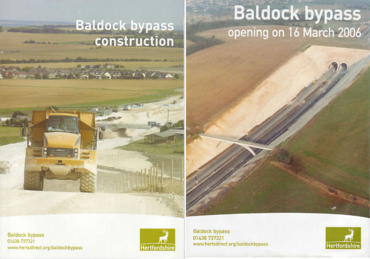 Booklets published to mark the construction and opening of the Baldock Bypass