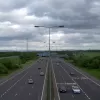 In the opposite direction, the two central carriageways form a dual four-lane motorway heading towards the M60. This looks wide enough as it is but there's plenty more motorway capacity on separate roadways hidden on either side.