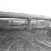 Bridges 43 and 44, the two that now form junction 14, are seen here crossing a mudbath. 9 May 1959.
