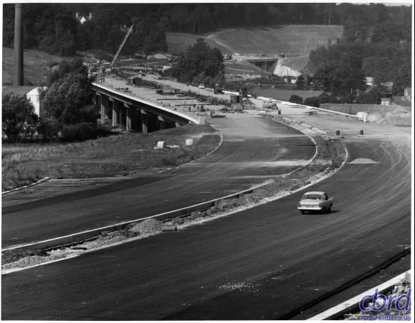 The M40 Loudwater Viaduct nearing completion in September 1968 on the second phase of the High Wycombe Bypass